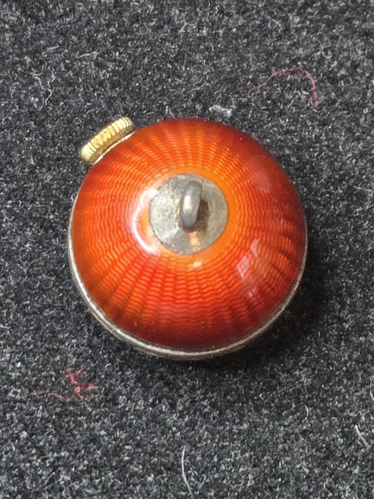 Bucherer Guilloche Enamel Red Swiss 17j Mechanical Pendant Watch VTG