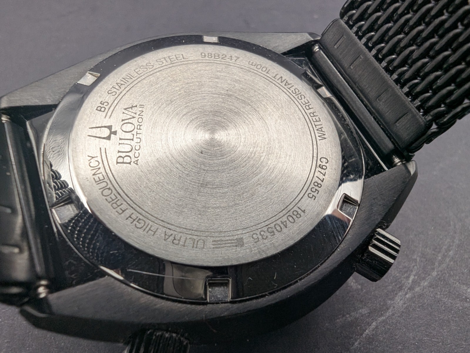 Bulova Men’s 98B247 Accutron II Analog Japanese Quartz Black Watc 41 mm NEW
