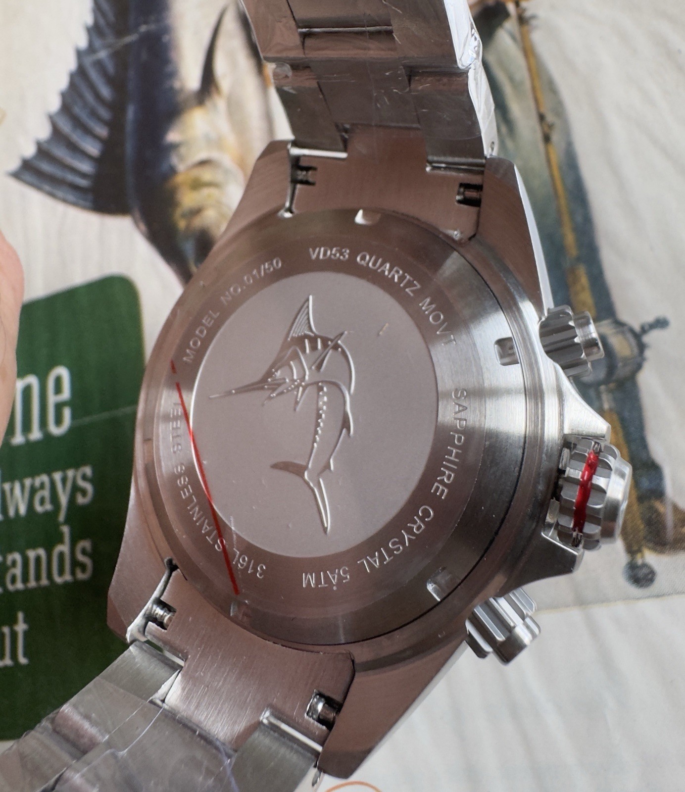 Chronograph Watch 42mm MARLINWATCH 🐟 Limited Edition NEW Model 001 😮