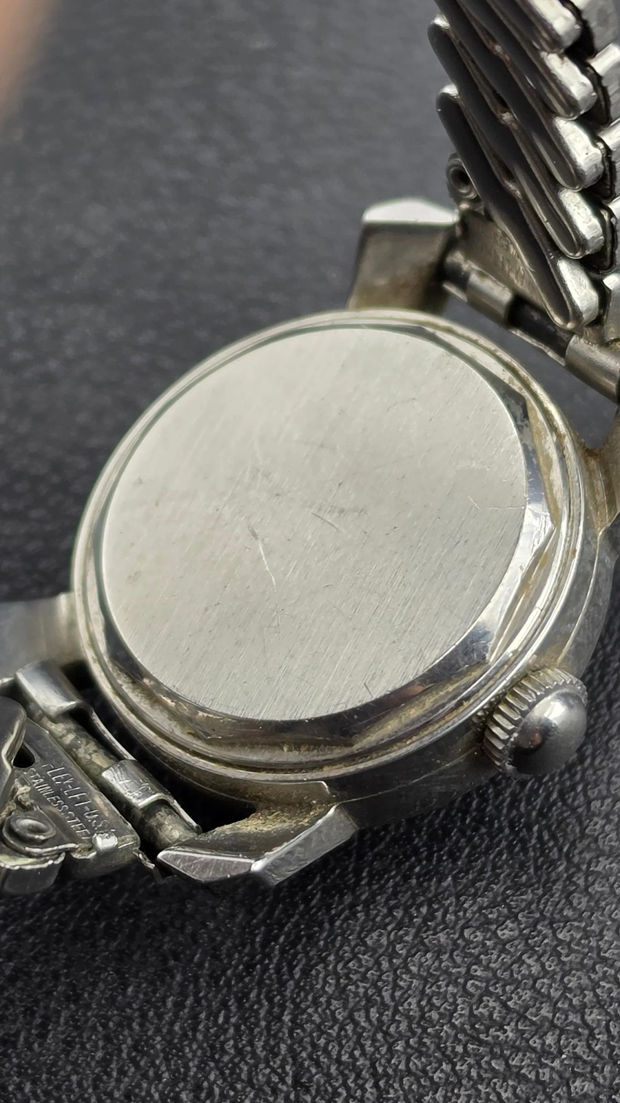 1950s Wittnauer 17J Bumper Automatic Swiss Watch Ref 1366 Dot Dial Bracelet