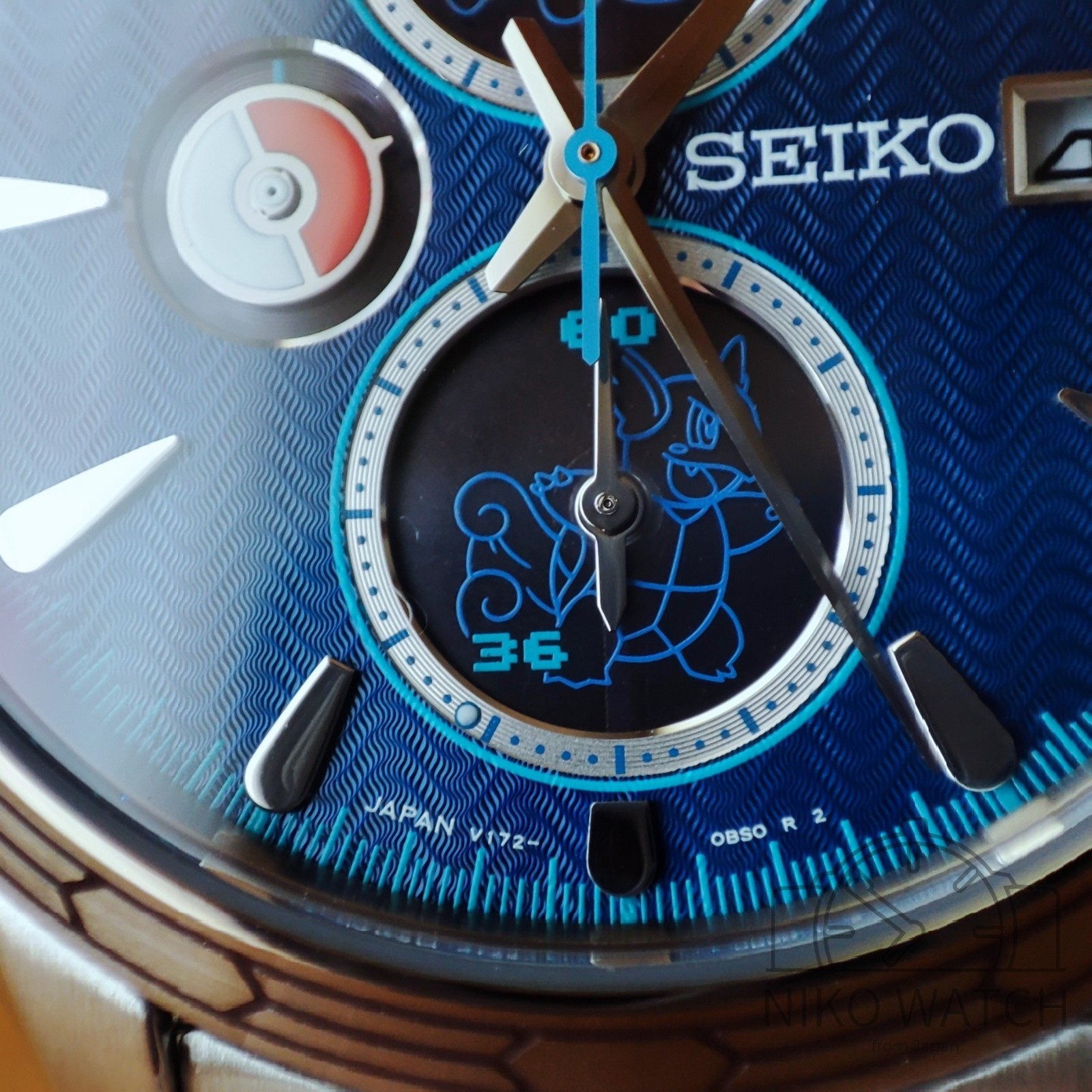 SEIKO x Pokemon Solar Chronograph Watch Blastoise blue SBPY162 Limited 700 [New]