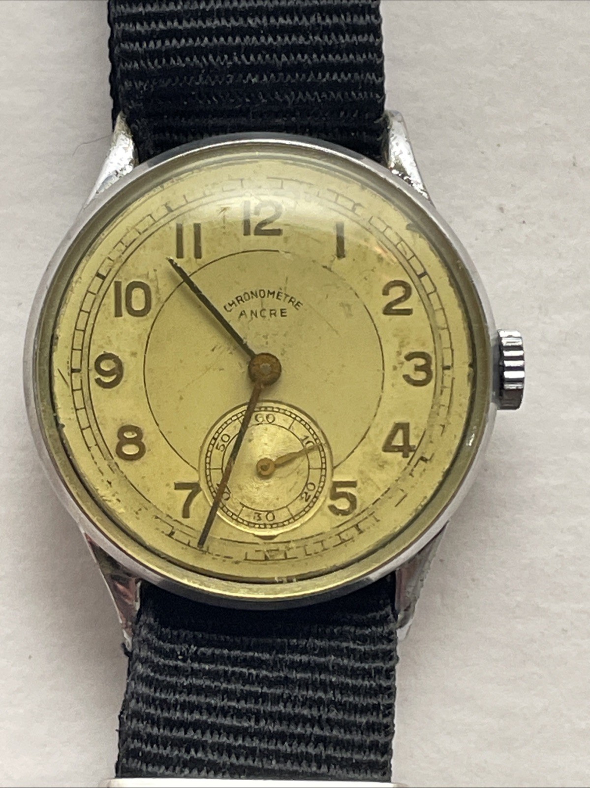 Ancre Watch Chronometre Swiss Edelstahl Mens Vintage