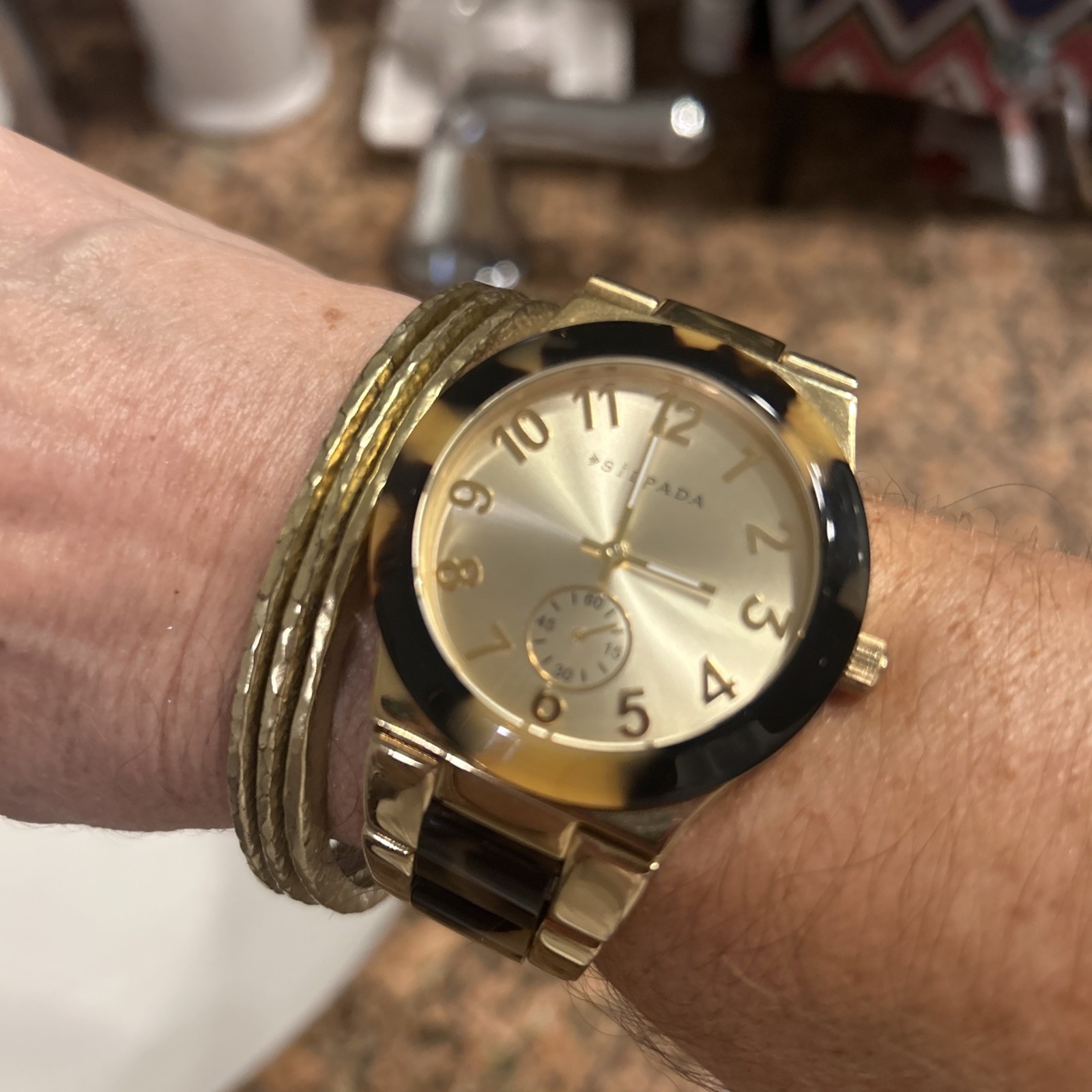 Silpada Tortoise Watch and Silpada 3 Brass Bangle Bracelets – Never Worn