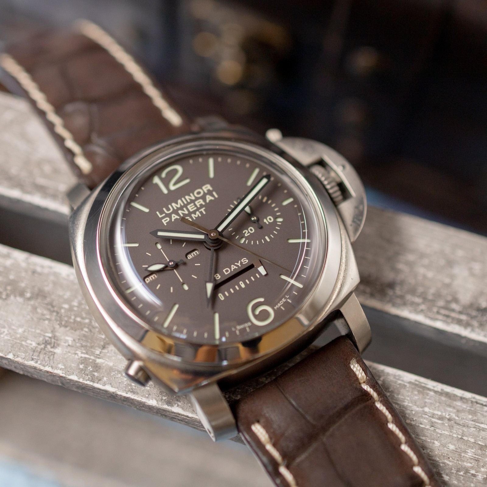Panerai Luminor 1950 8 Days Chrono Monopulsante Tobacco Dial Titanio PAM00311