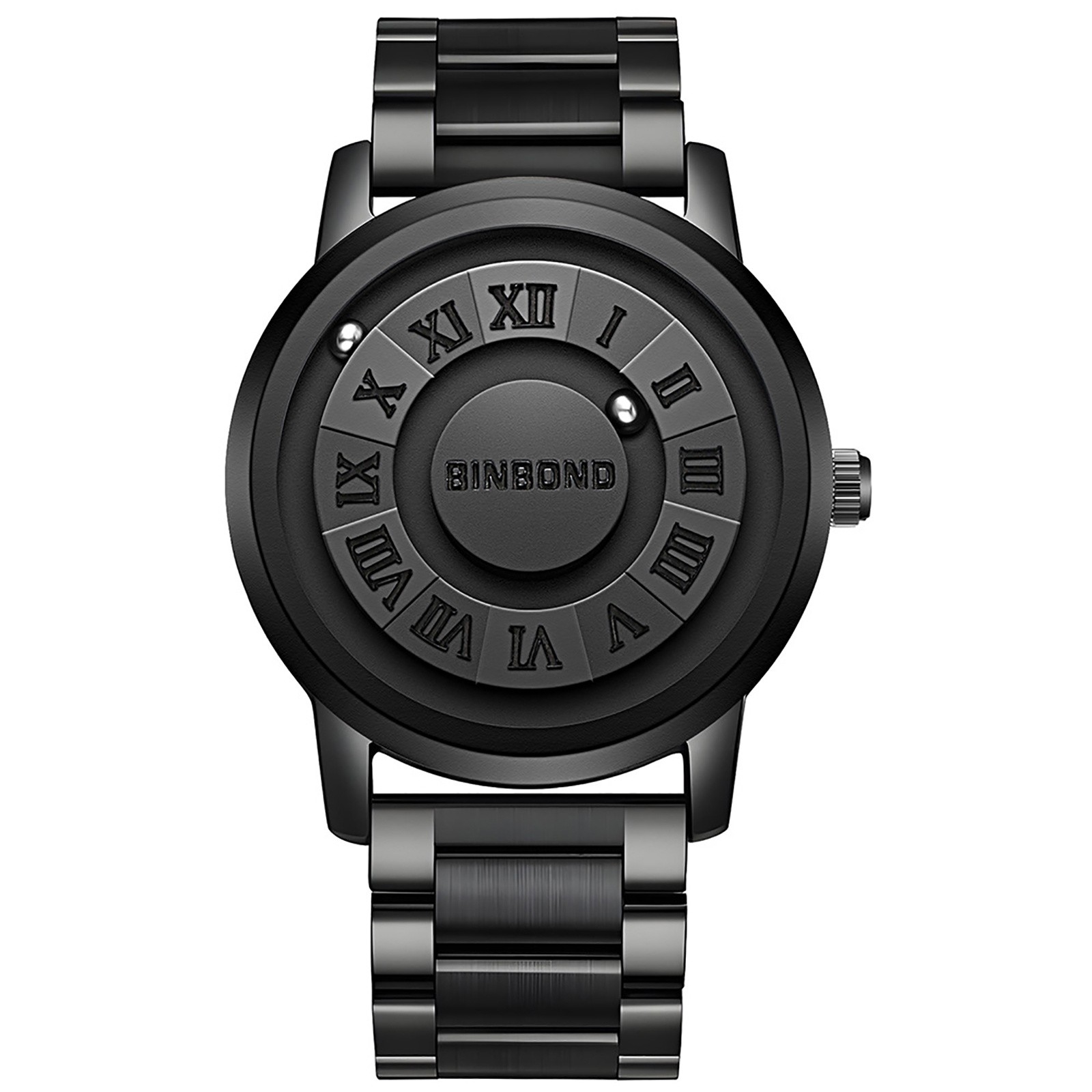 Men Waterproof Stainless Steel No Len Magnetic Levitation Indexe Ball WristWatch