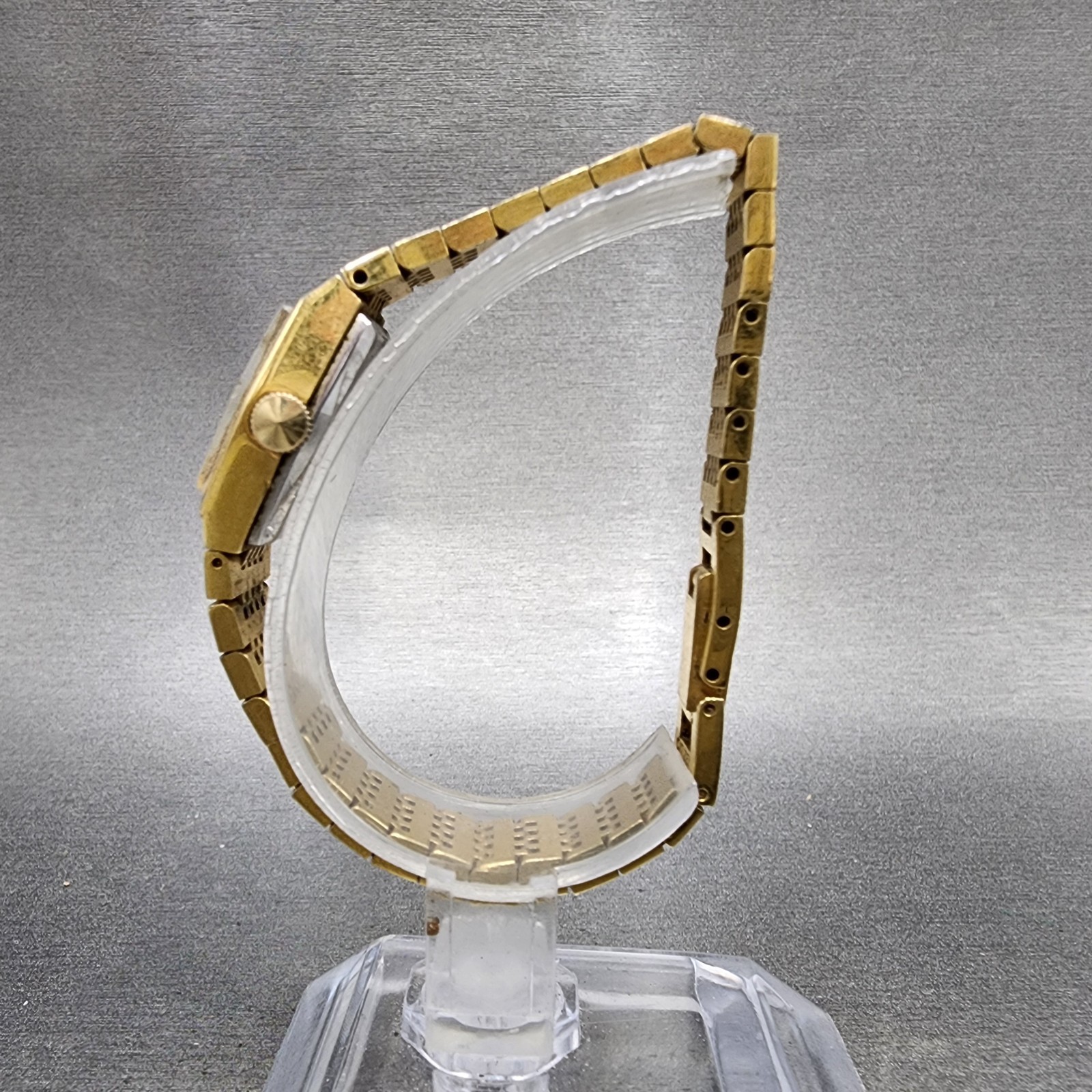 Citizen Watch Women 18mm Gold Dial Gold Tone Hexagon 86-0549 Manual Runs VTG