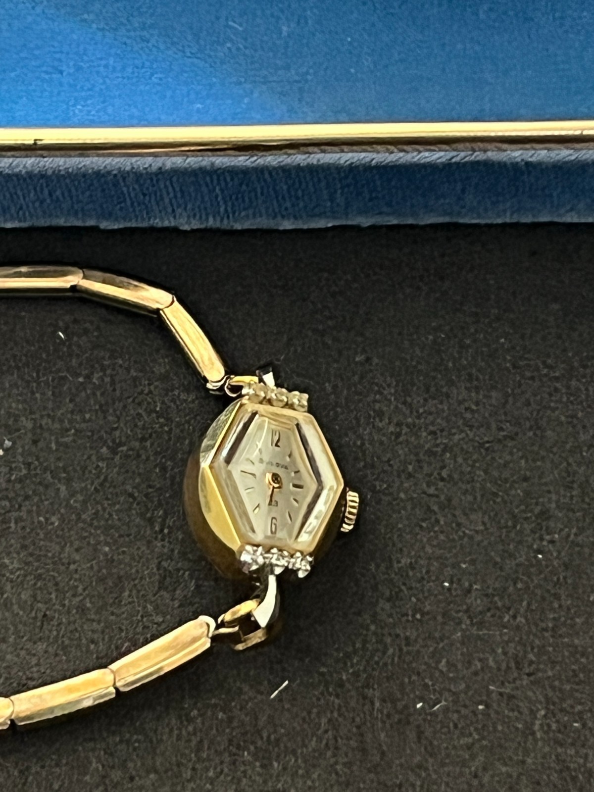 1960s Bulova La Petite 23J Solid 14K Gold Diamond Watch FULL SET Case Cards 1966