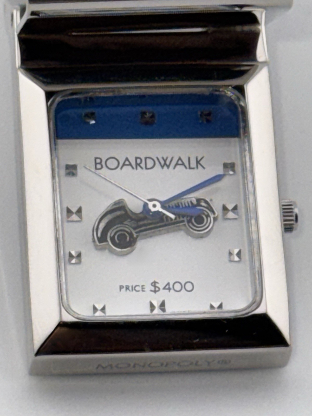 Vintage 2005 Colibri Monopoly Boardwalk Hinged Money Clip Watch Hasbro Japan Mvt