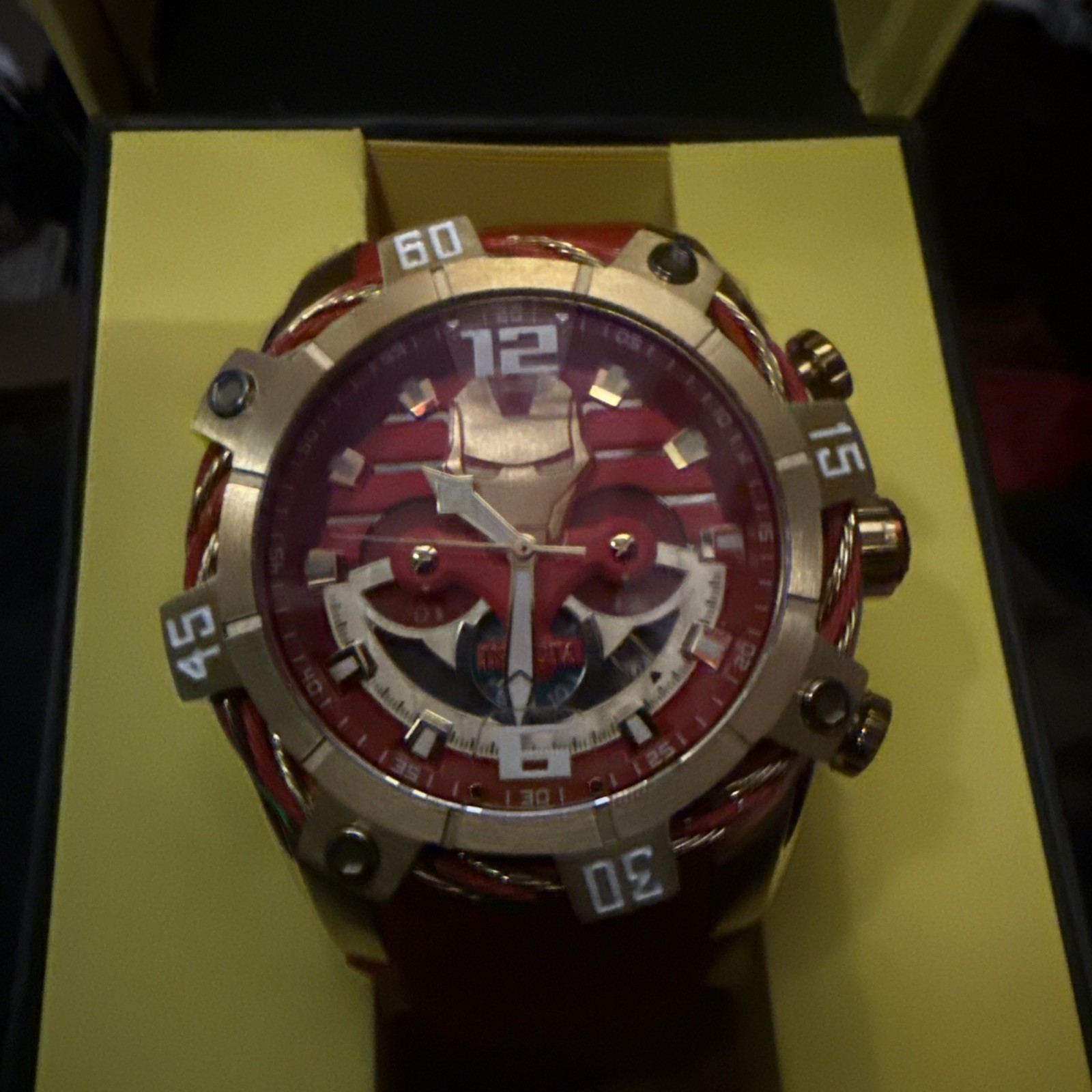 Invicta Marvels Iron Man Men’s Watch Limited Edition – 52mm, Gold, Red (35092)