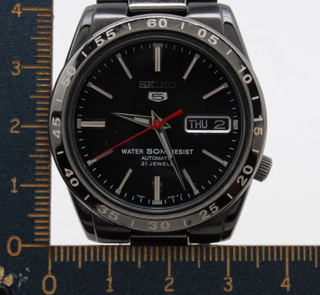 SEIKO 5 Sports 7S26-02T0 Automatic Black Dial Day/Date 37mm Near Mint from Japan