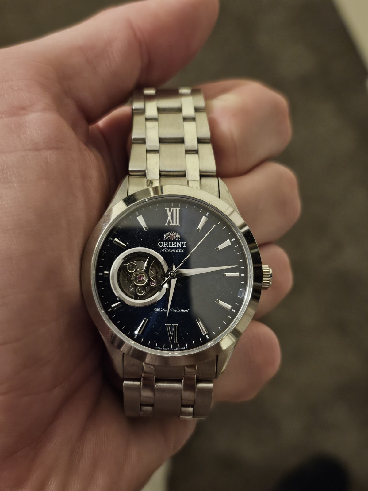 ORIENT FAG03001D0 Open Heart Men’s Blue Dial 39mm Automatic Watch Steel