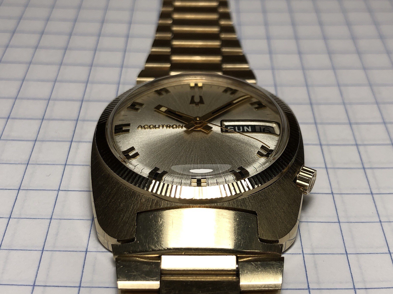 Vintage 1971 Bulova Accutron «AK» Day Date Tuning Fork 2182 Watch w/t Bracelet!