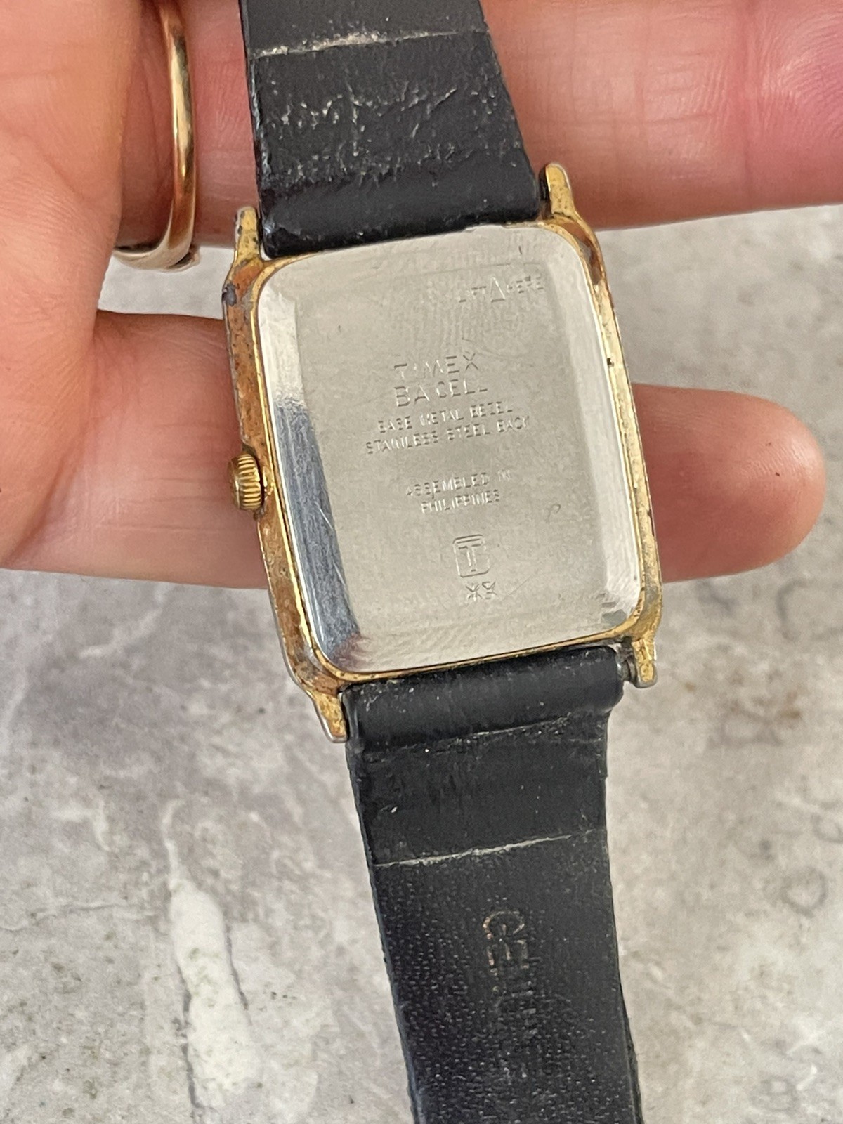 Timex Retro Vintage BA Cell 43 watch Gold Dial Leather Black Philippines 318