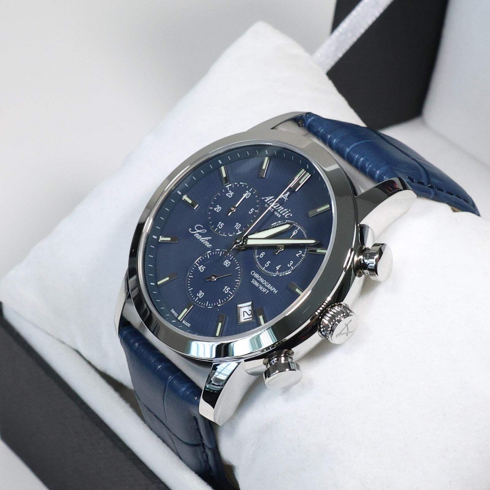 Atlantic Sealine Stainless Steel Blue Dial Men’s Chronograph Watch 62450.41.51