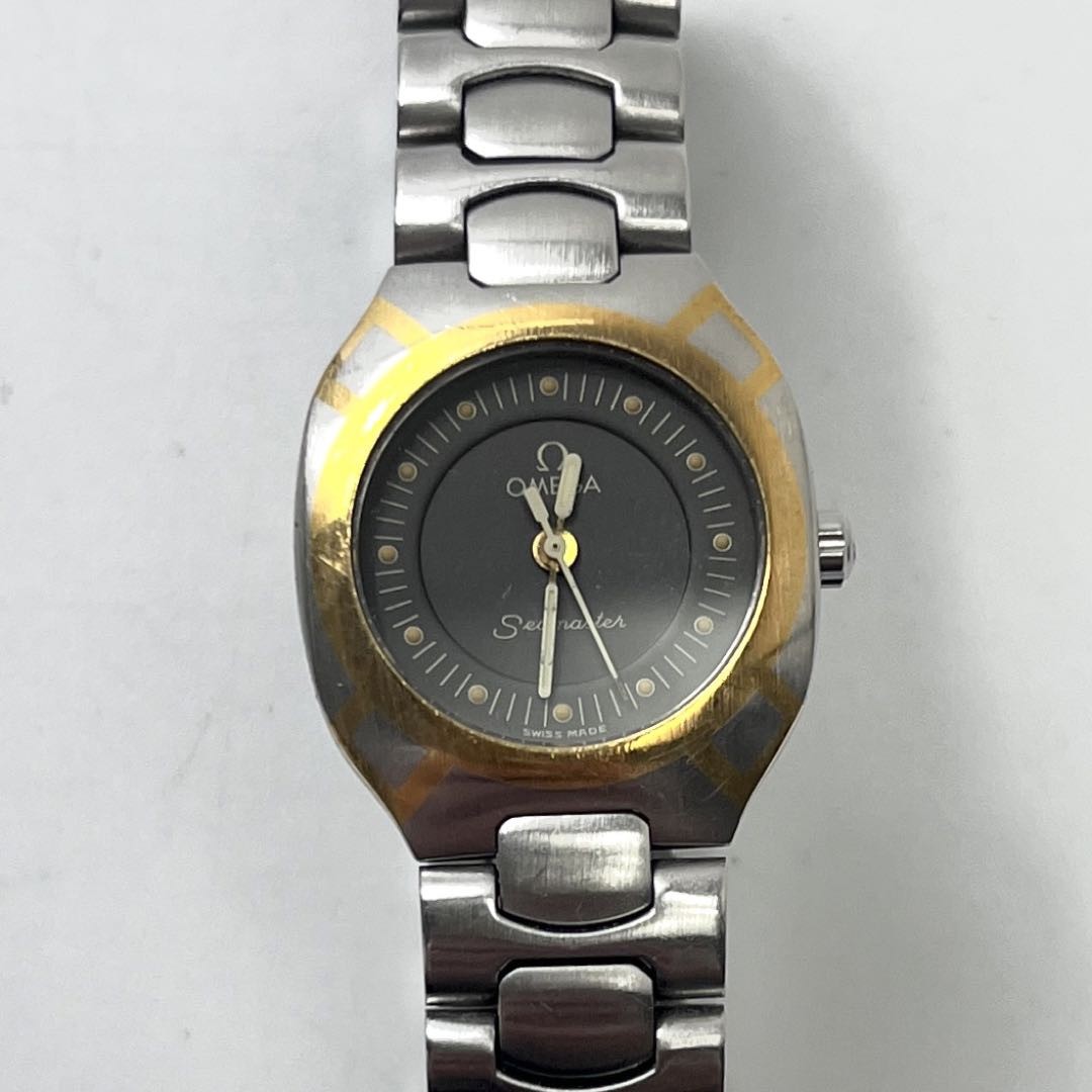 Omega Seamaster Analog Quartz Women Polaris Combination Watch Silver Vintage 924