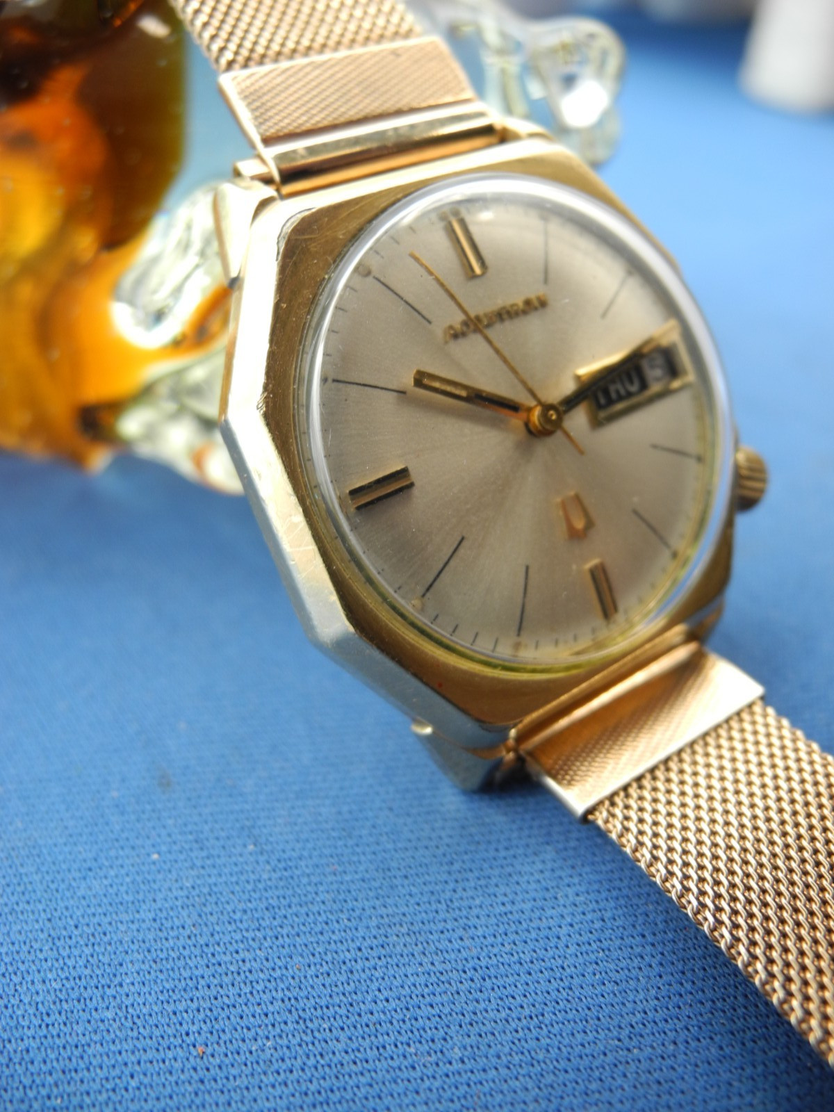 BULOVA ACCUTRON,W/DAY DATE, «M8» WATCH 218,OCTAGON CASE, RUNS