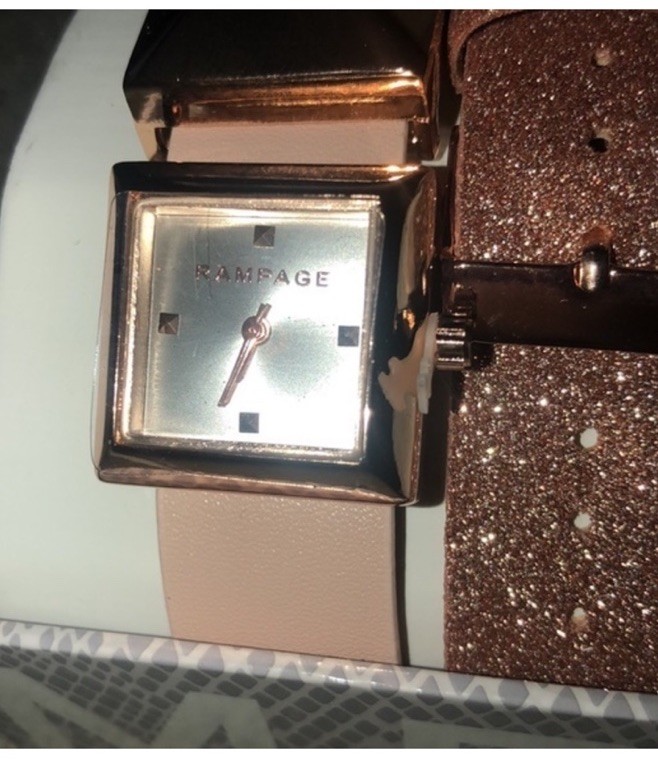 Rampage Women’s Watch Bracelet Set Rose Gold White New