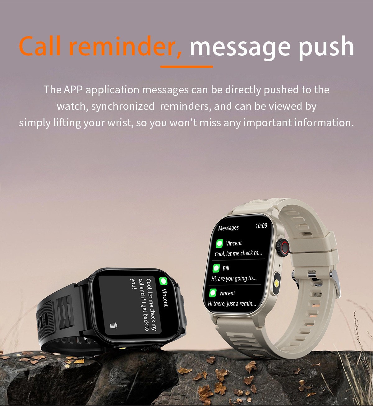 Men Smart Watch 2.01» Rectangle Sport Watch Health Monitor Call Reminder Watch