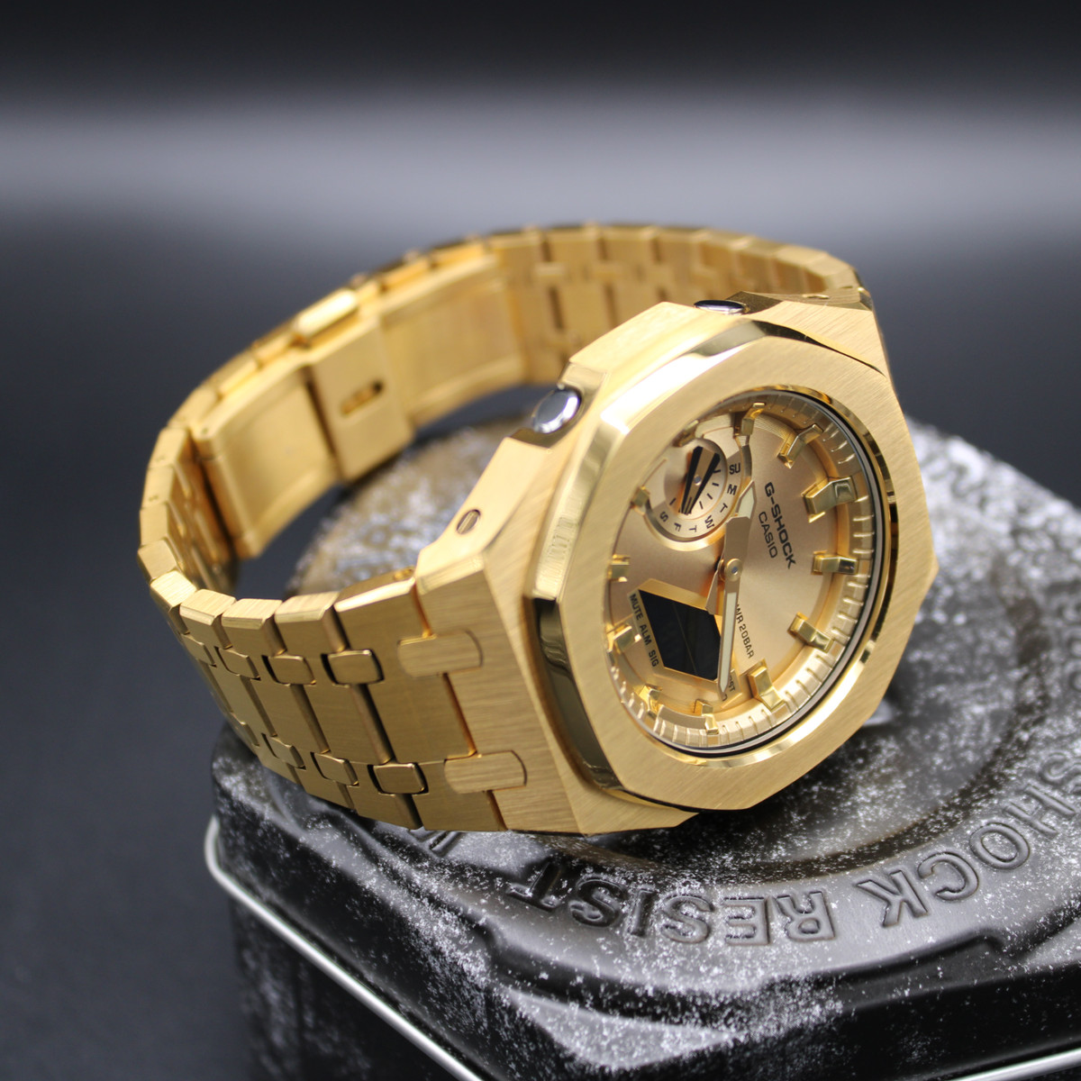 New Casio G-Shock Gold Color GA2100 All Yellow Gold custom MOD