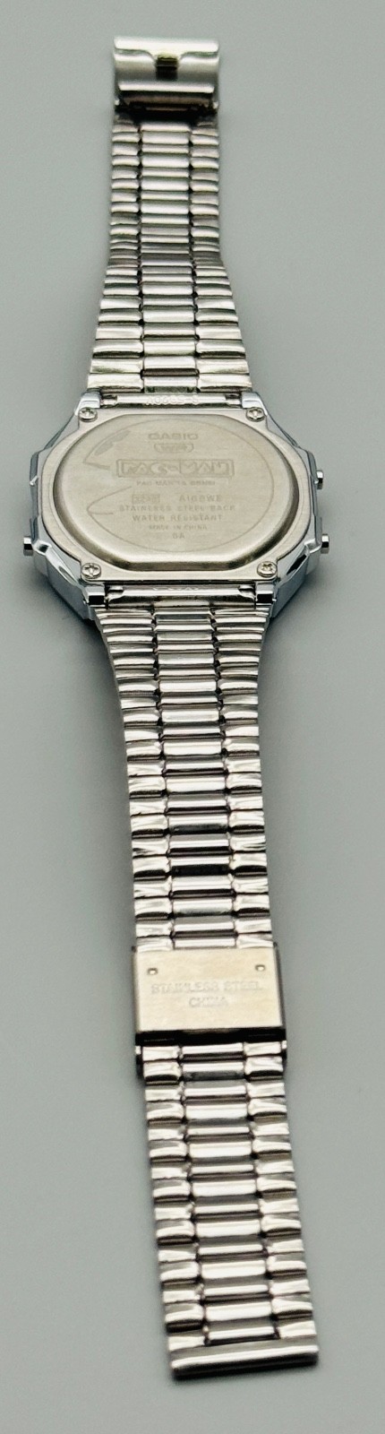 Casio PAC-MAN Retro Watch Digital LCD A168WEPC-7A Silver Illuminator Bracelet