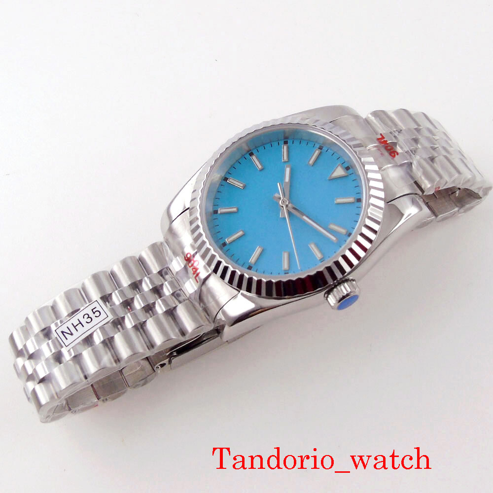 Bliger 36mm/39mm NH35A PT5000 Automatic Mens Watch Sapphire Crystal Fluted Bezel