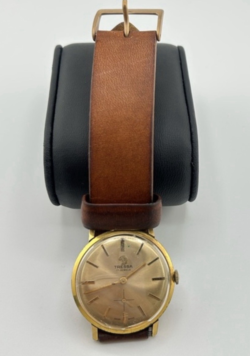 TRESSA 17 JEWELS Vintage SWISS MEN’S FULL WORKING Dial scratches #551