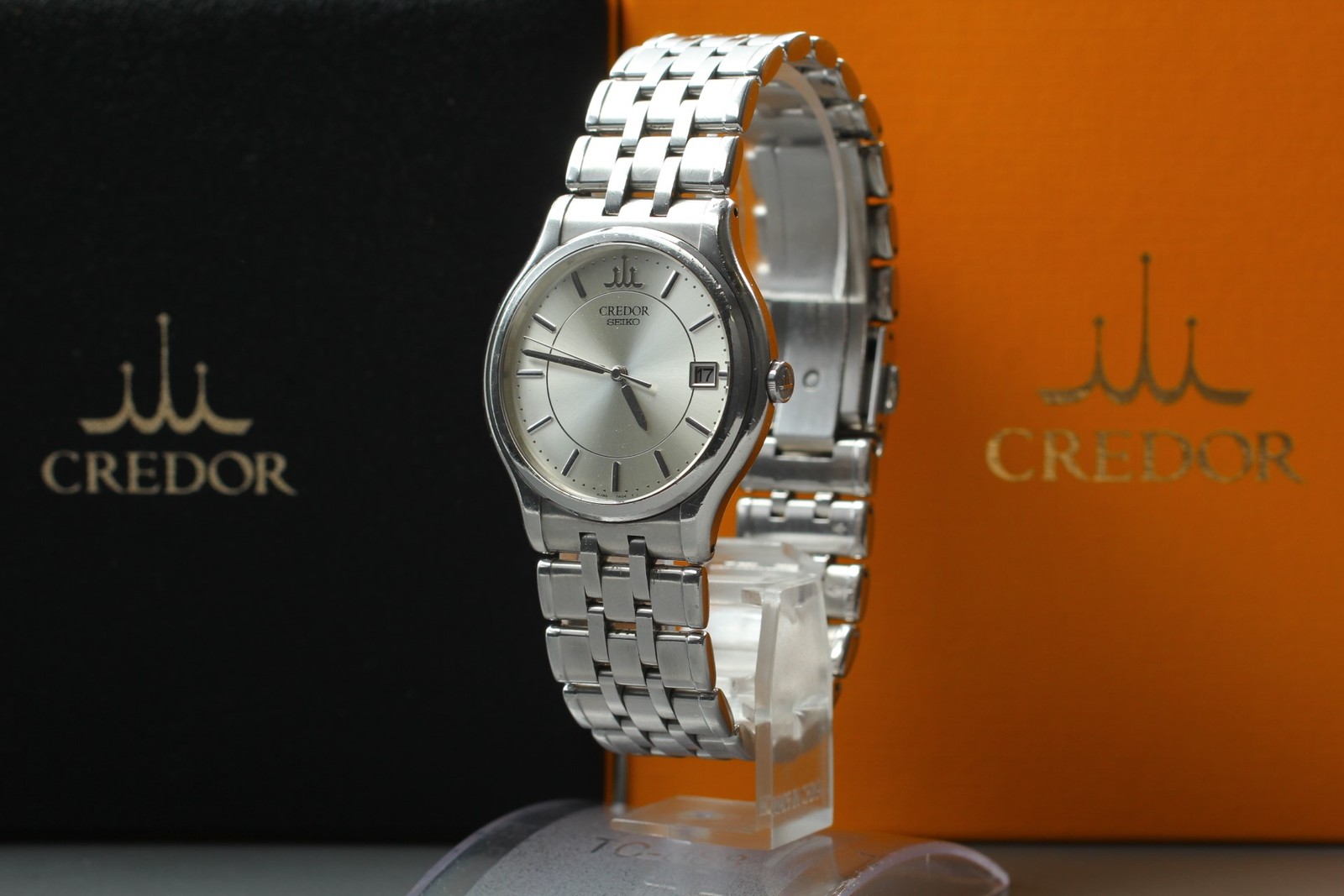 2002 *Exc+5 w/ Box* SEIKO Credor 8J86-7A00 Silver 35mm Quartz Men’s Watch JAPAN
