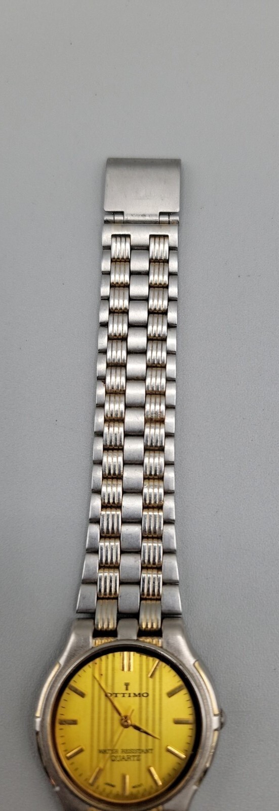 Vintage 18kgp Ottimo Unisex Quartz Watch Rare Yellow Dial 7″ 30mm
