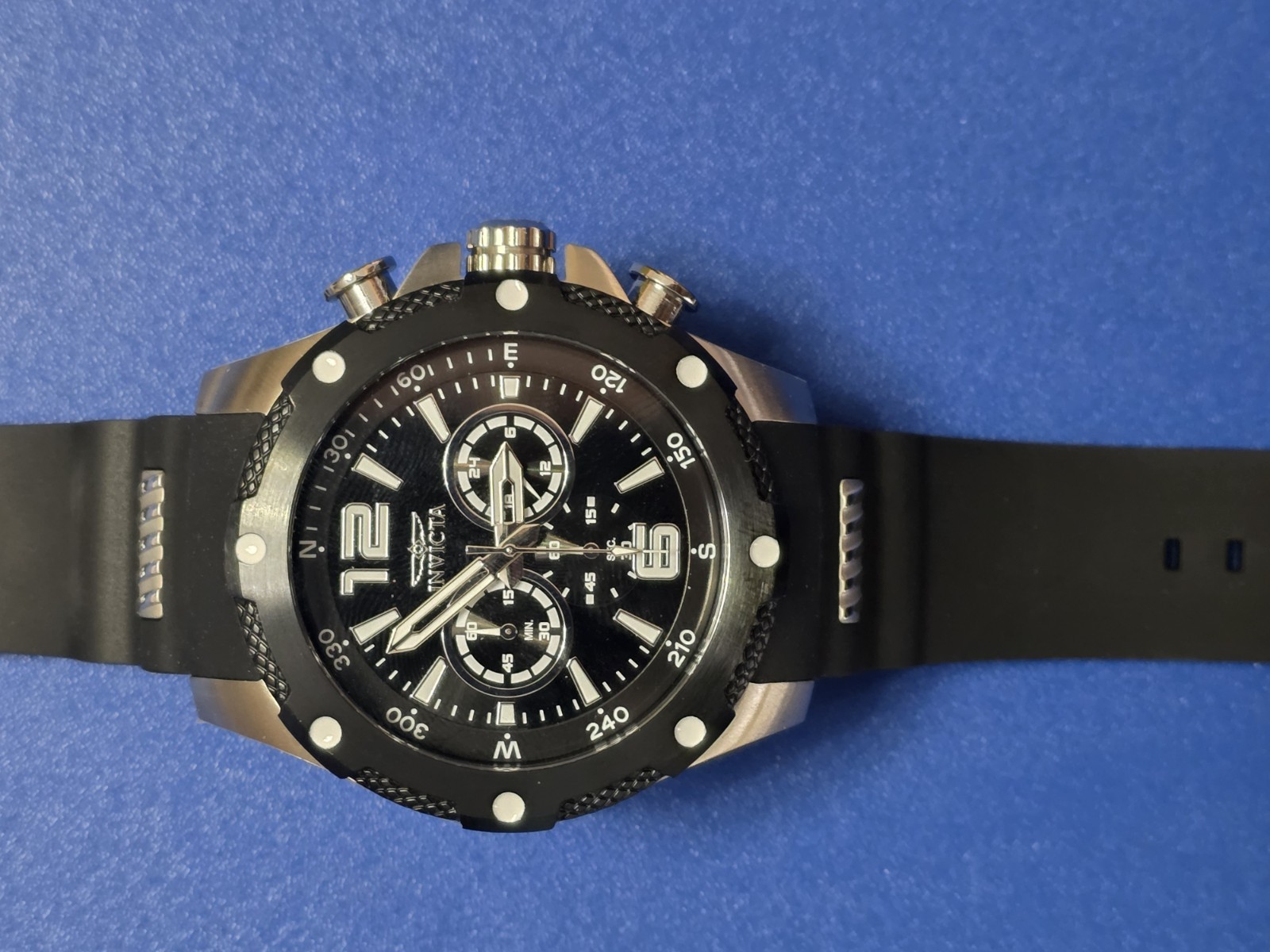 Invicta I-FORCE AXIS Mens 50mm Watch Black Silver Stainless Steel Silicone 39998