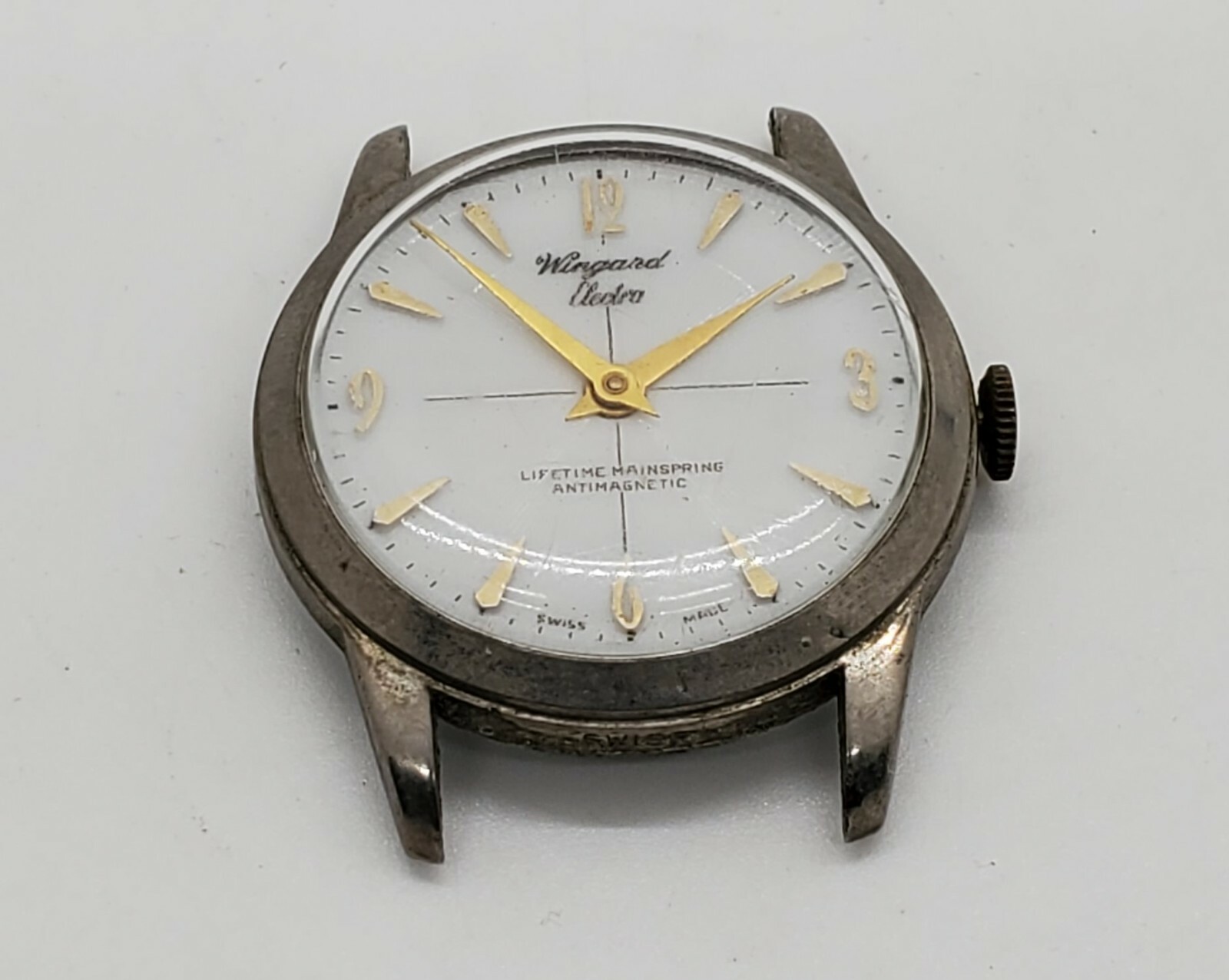 WINGARD ELECTRA ART DECO SWISS MADE ANTIMAGNETIC LIFETIME MAINSPRING DIAMOND