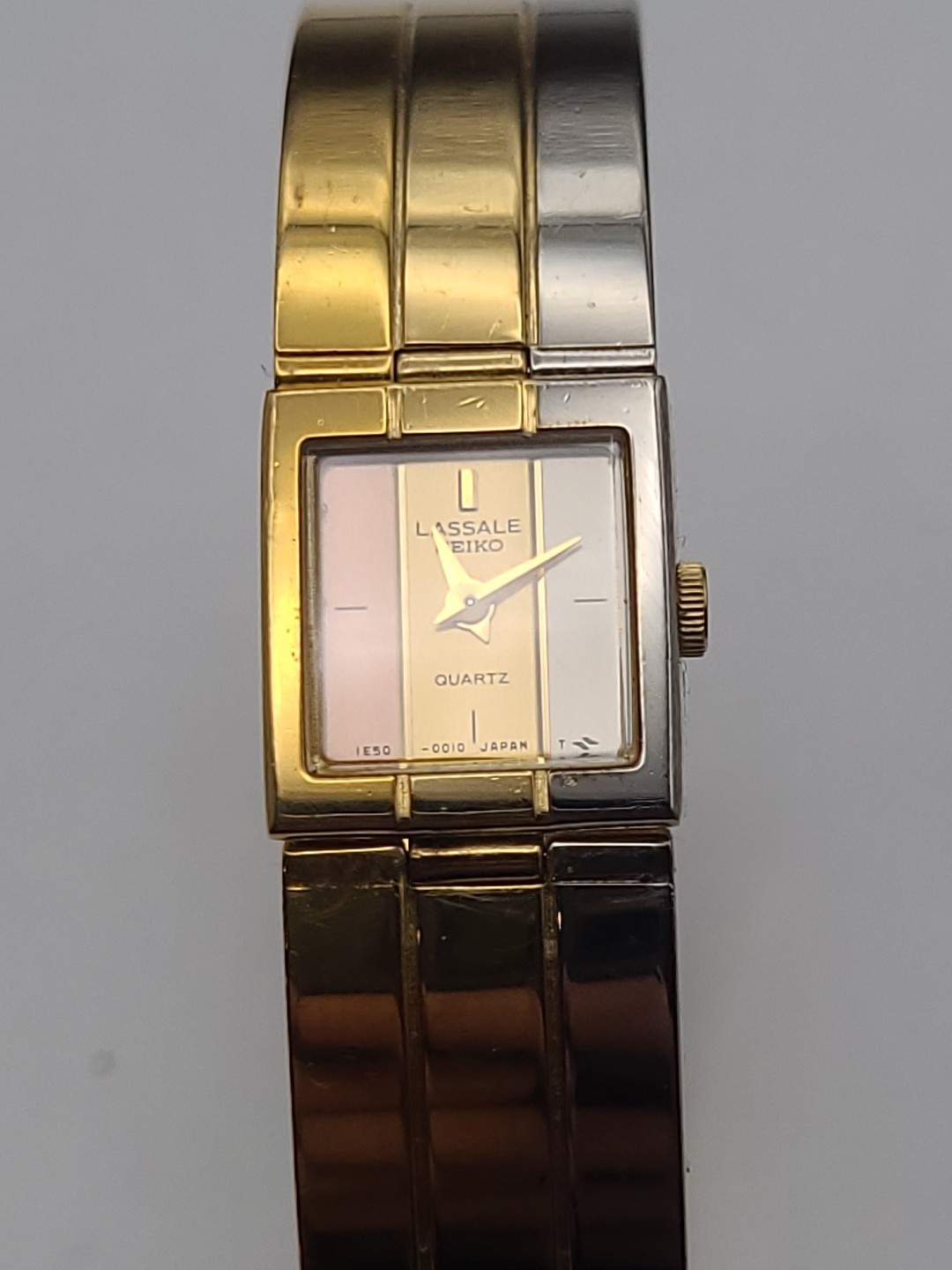 Vintage ladies Seiko Lassale Tri Color Petite bangle watch 1E50 5009 Working