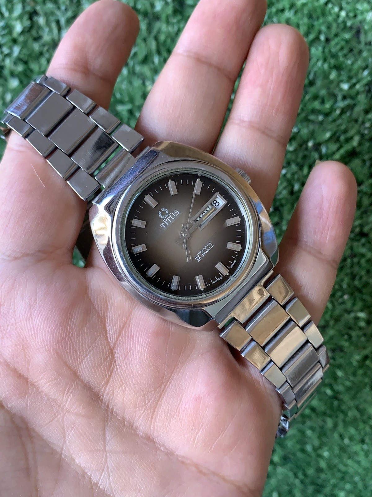 Vintage Solvil et Titus Geneve Automatic Watch 38mm Gradient Dial 25J Swiss Made