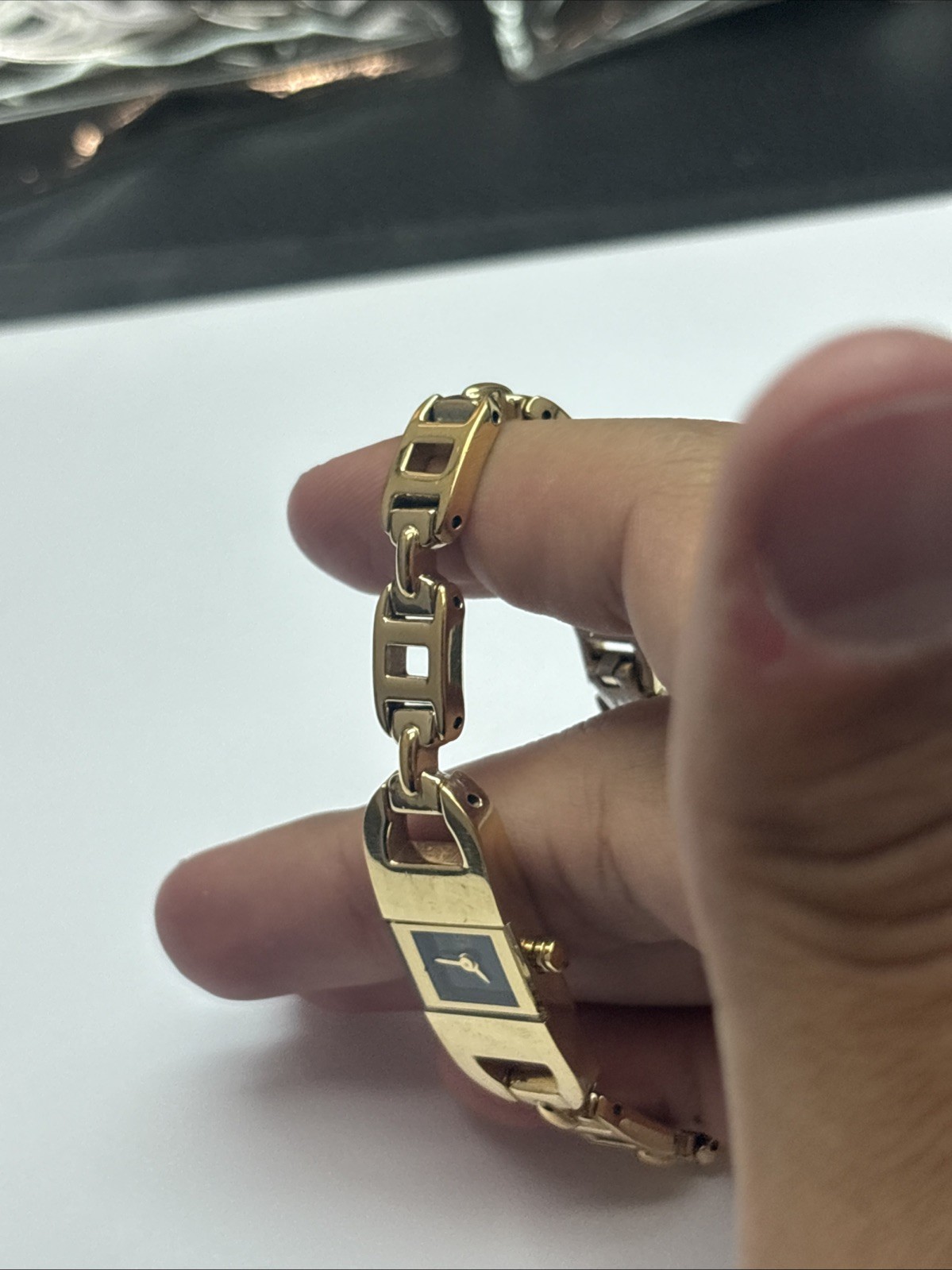 Esq Swiss Watch Women’s Gold Plated As Is Fits Wrist Size 6.5” (scratched Up)