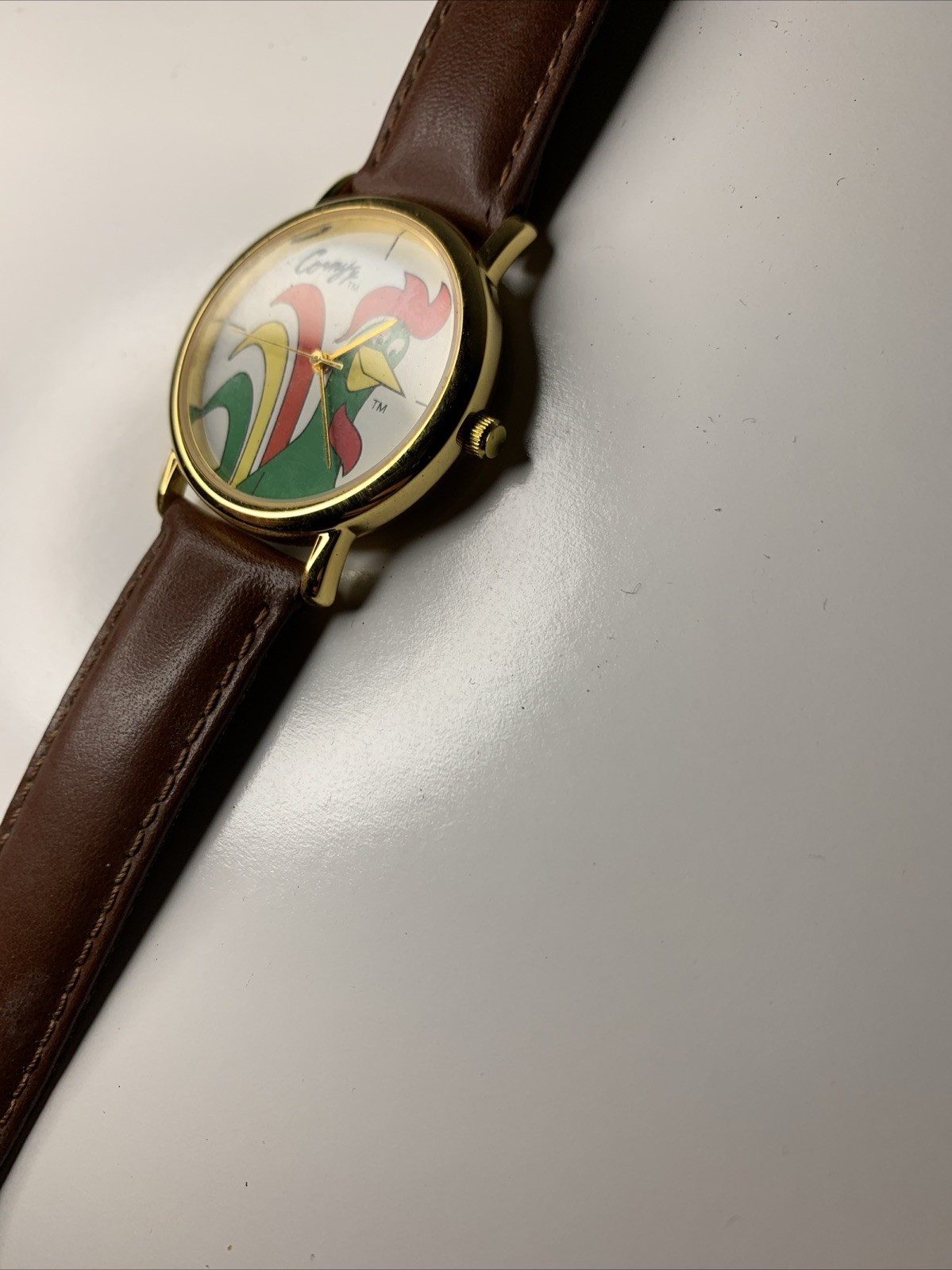 Kellogs Corn Flakes Corny Watch Men 33mm Gold Tone 1996 For Parts / Bad Battery