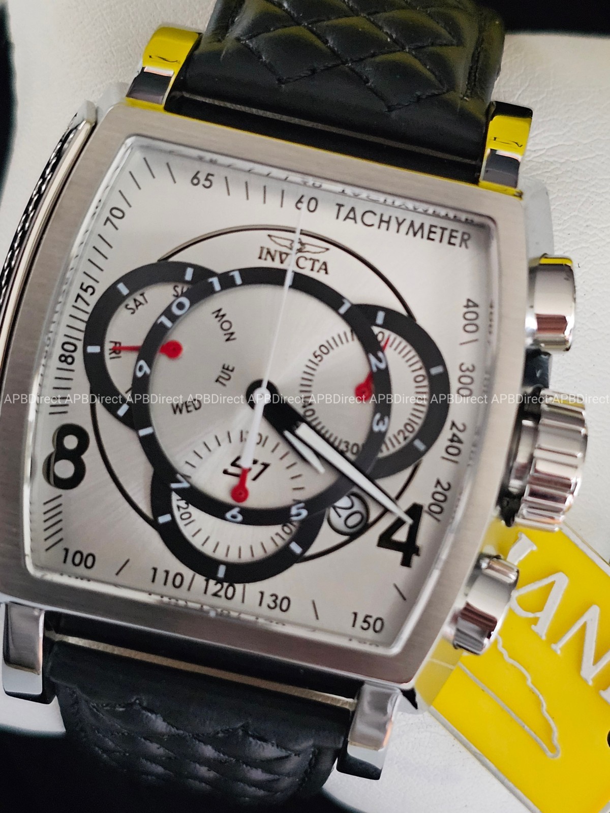 Invicta – S1 Rally – Swiss Z60 Chronograph Silver / Black Leather Mens Watch