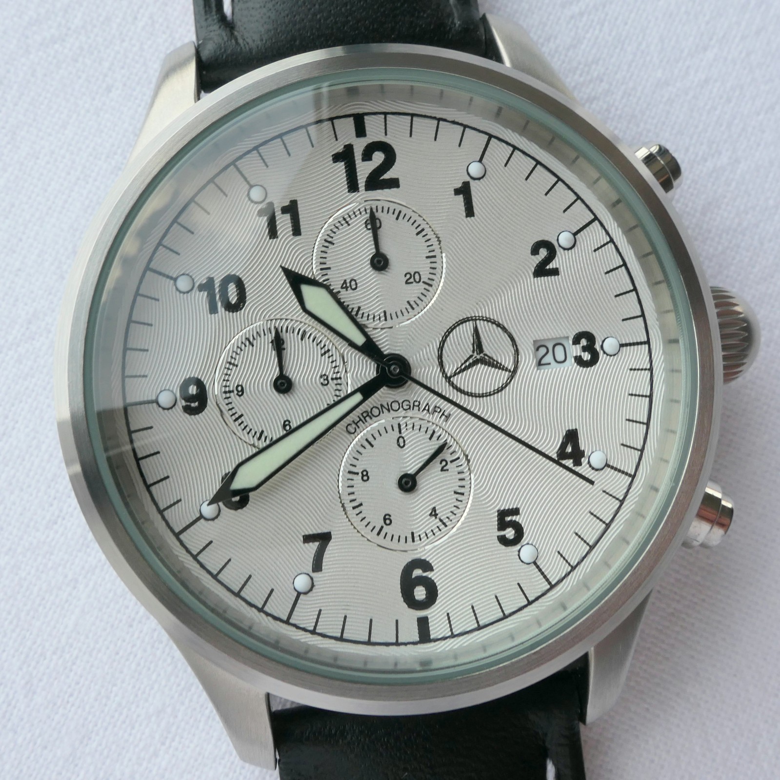 Mercedes Benz Classic Racing Driver Pilot Car Accessory Sport Watch Chronograph