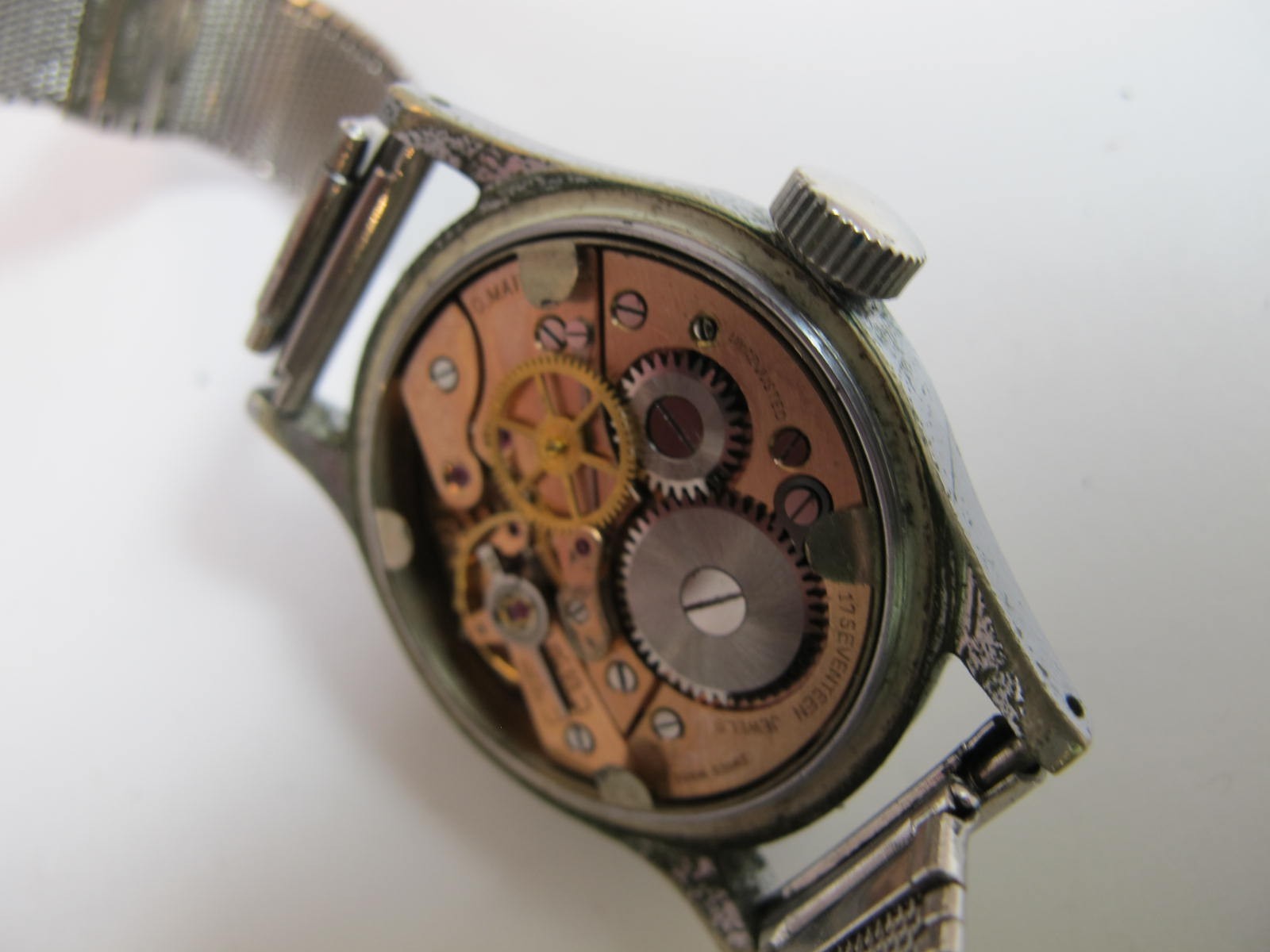 HIALEAH MENS VINTAGE SCREWBACK MILITARY STYLE BY O`MAIRE SWEEP SECONDS 17J