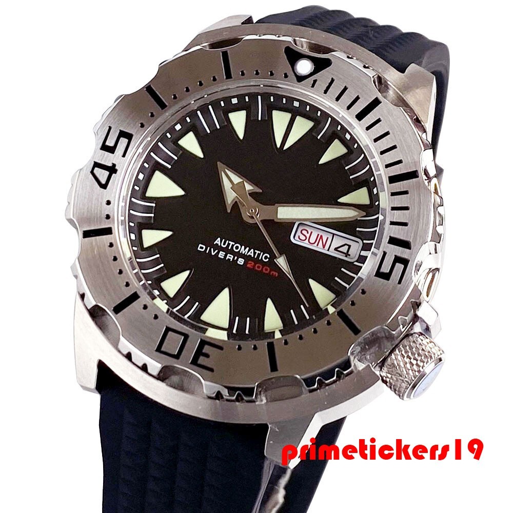 Tandorio Sapphire NH36 42mm Men’s Automatic Monster Watch 20BAR Dive 3.8 Crown