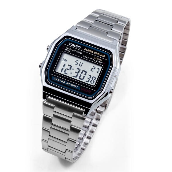 Casio A-158WA-1DF metal band Original Classic Chronograph Unisex Watch Alarm