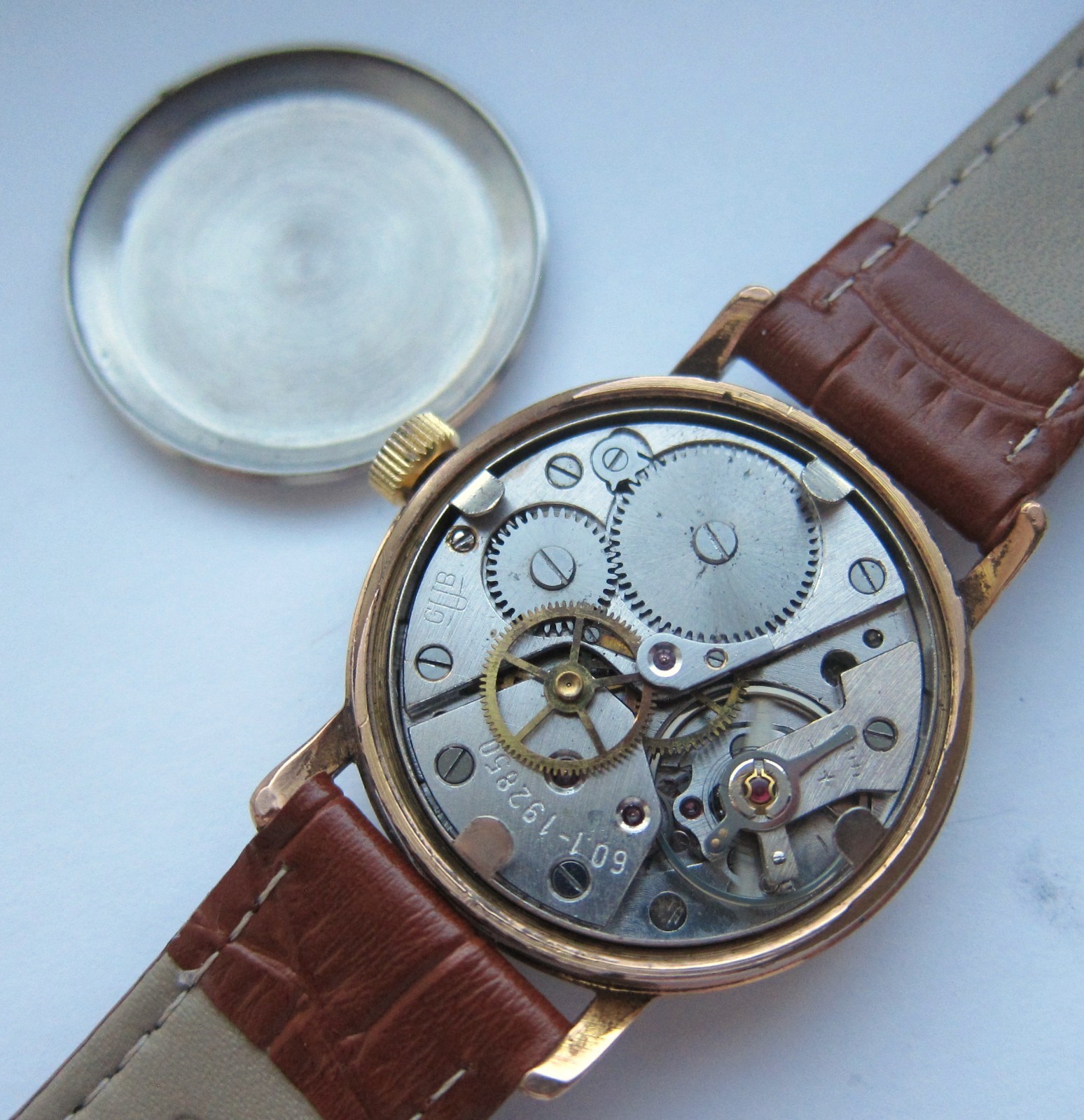 Vintage GUB Glashütte Watch Cal. 60.1 Central Seconds Gold Plated case d=33.4mm