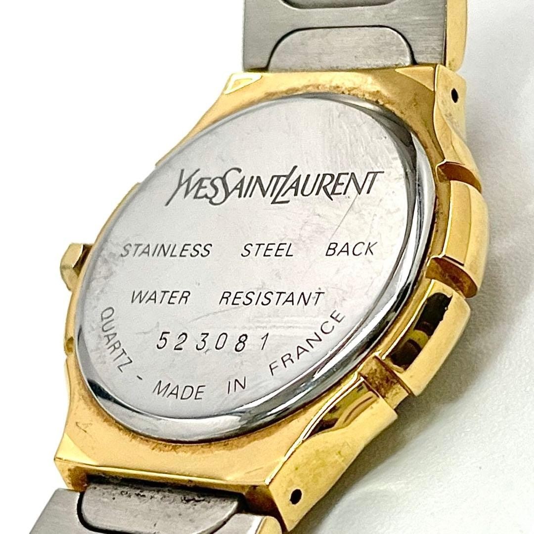 YSL Yves Saint Laurent Two-Tone Quartz Watch White Small Second Japan 073238