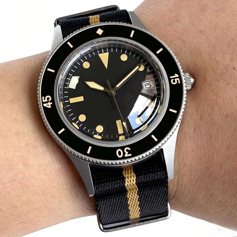 Tandorio Domed Sapphire 40mm Men’s Watch NH35/Miyota8215 Movt 50-Fathoms Style