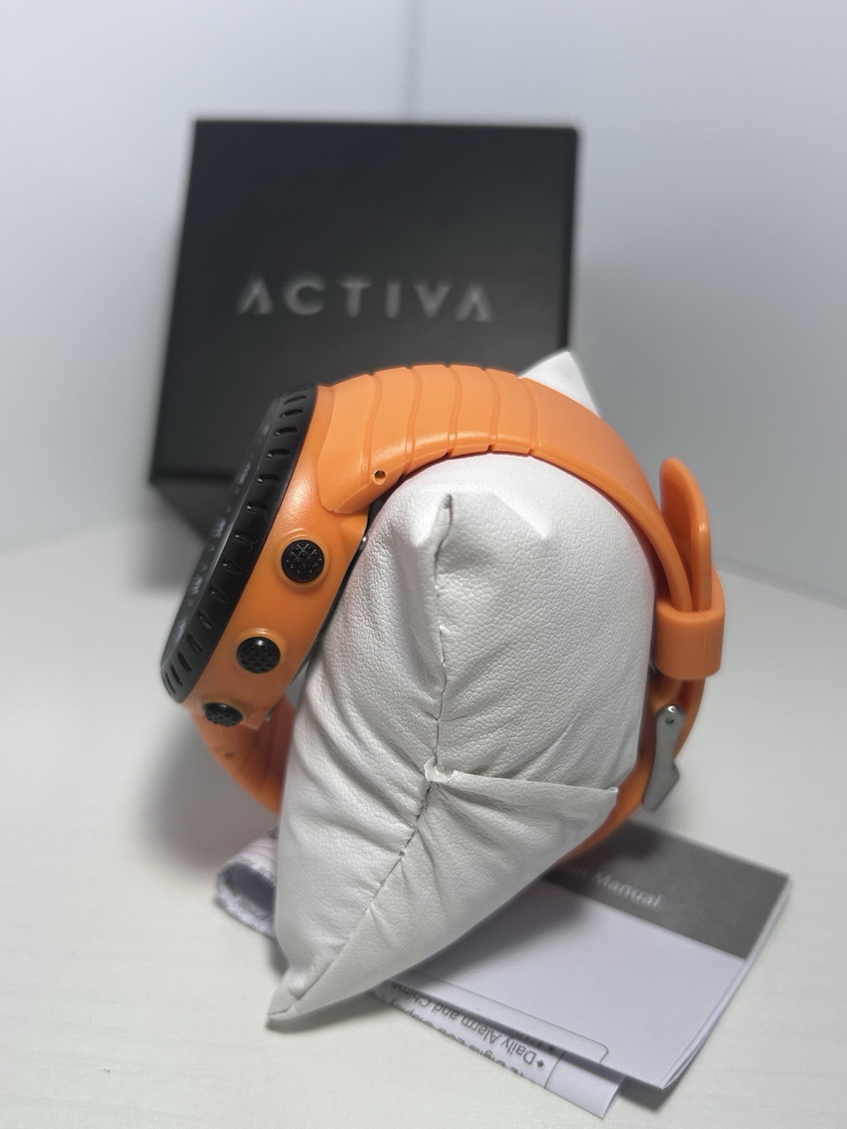 Activa ACW1237 Digital Sport Watch 53mm Orange Silicone Band 30M WR New w/Box