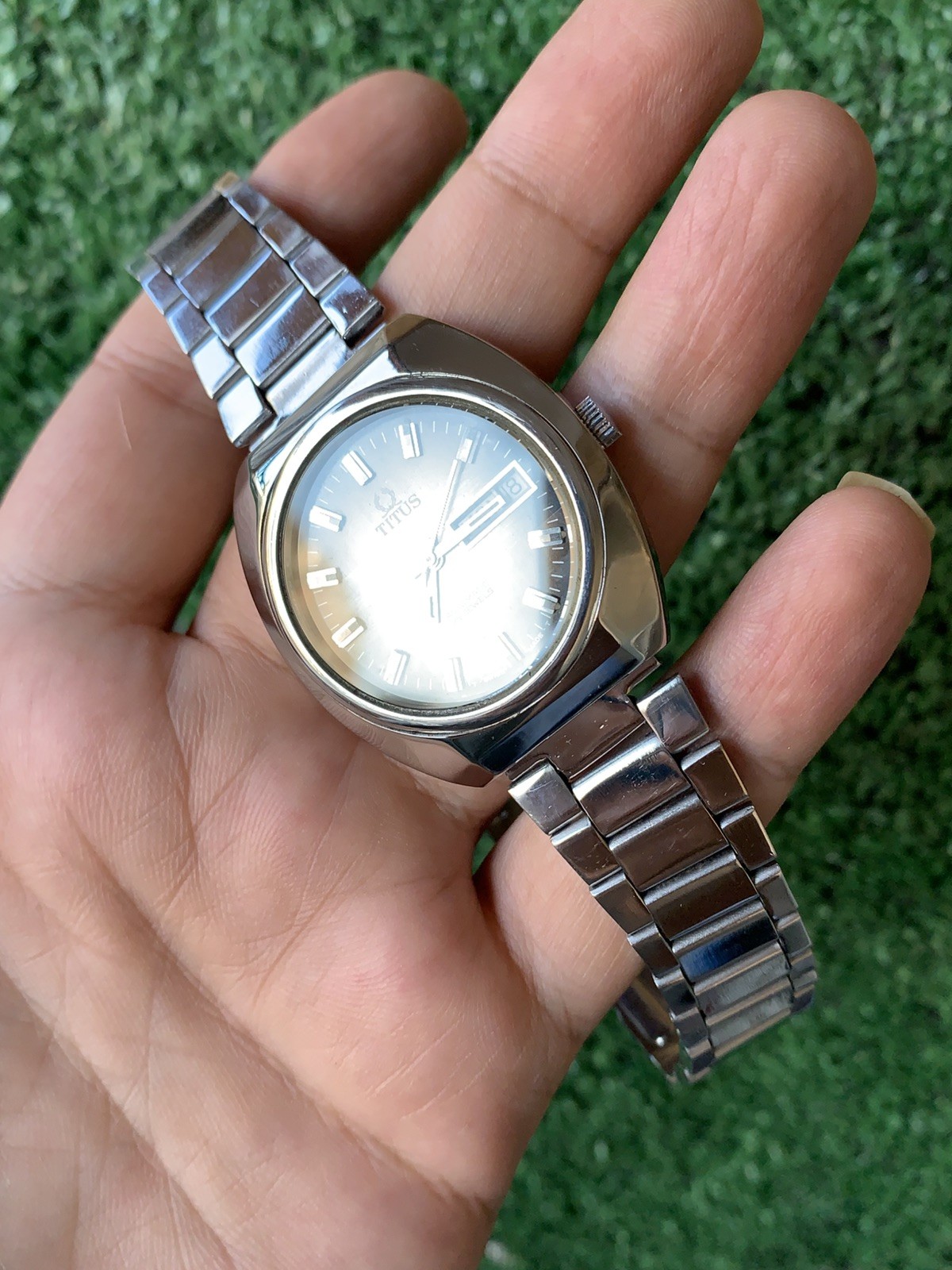 Vintage Solvil et Titus Geneve Automatic Watch 38mm Gradient Dial 25J Swiss Made