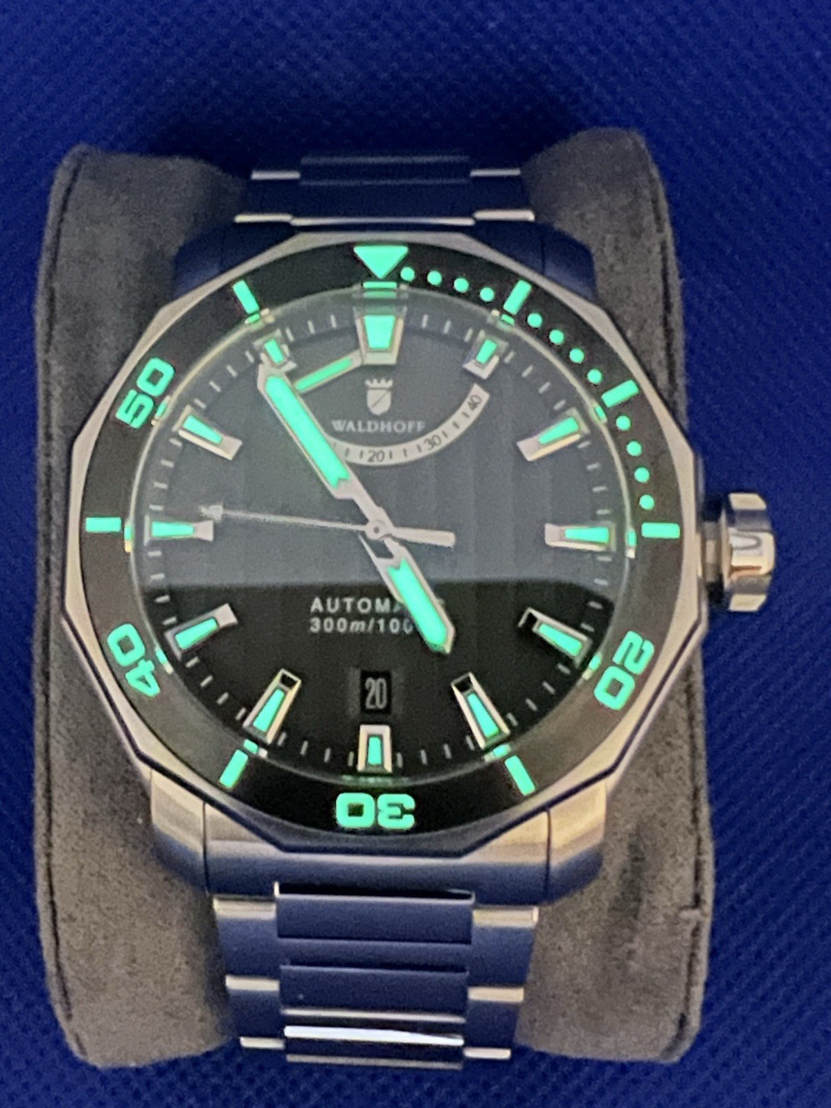 Waldhoff Seawolf II Labradorite SS MW-26CL Automatic Watch Full Set Box Papers