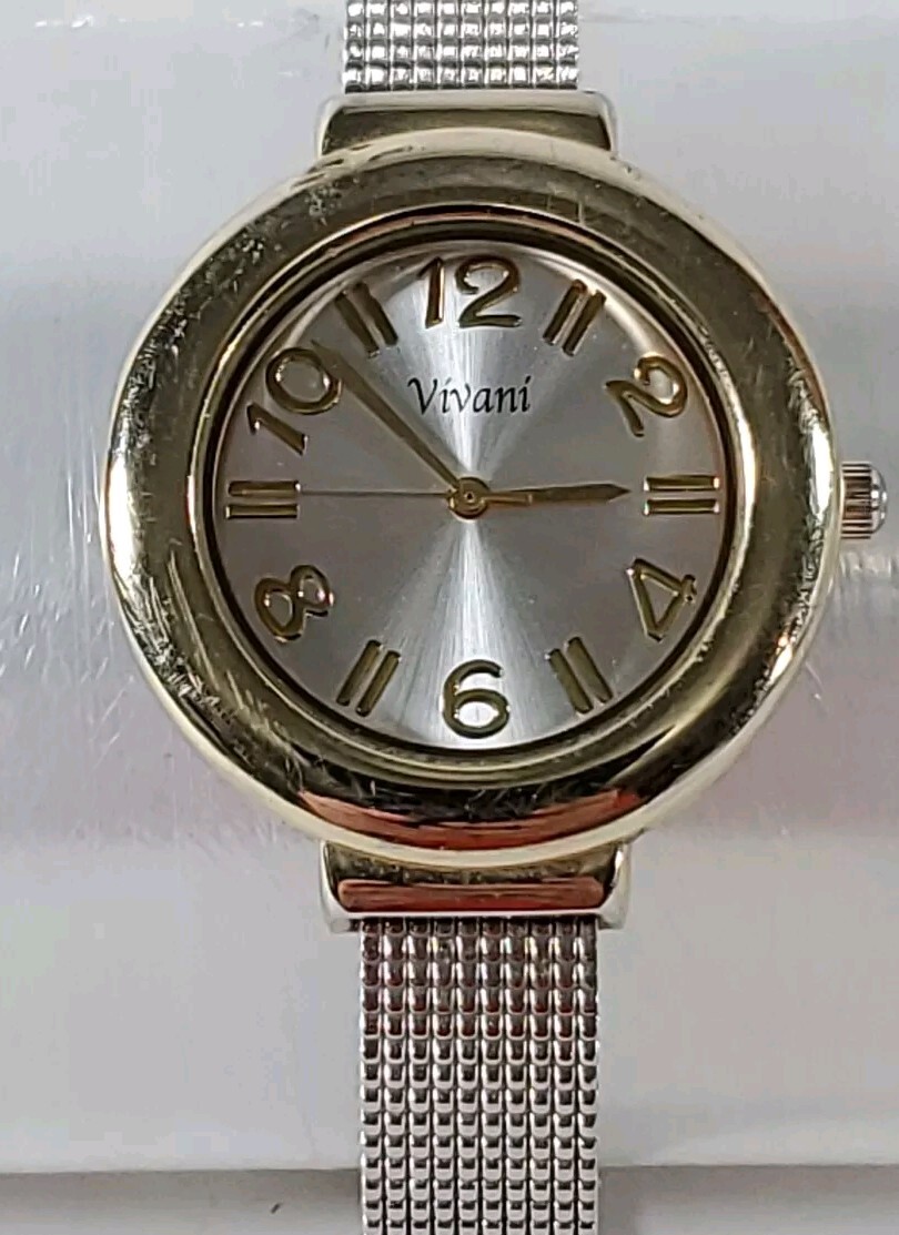 Vivani Ladies Watch Bracelet JCK2098KL Gold Trim Silver Band Two Tone