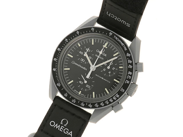 Swatch MoonSwatch MISSION TO THE MOON SO33M100 Nylon 42mm Black Dial #DW1649