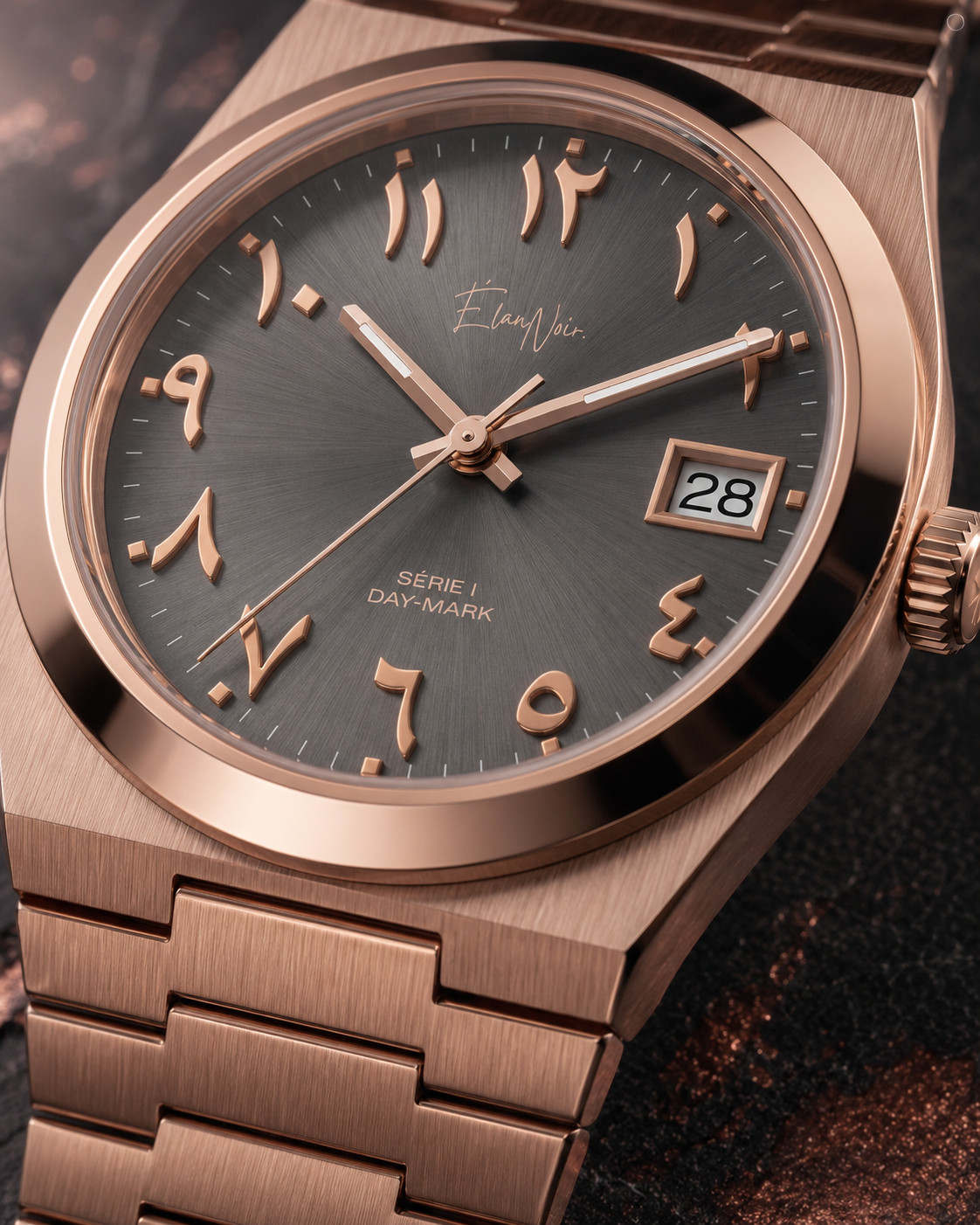 Élan Noir Série I Rose/Steel 36mm Automatic NH35 Sapphire Crystal Steel Watch