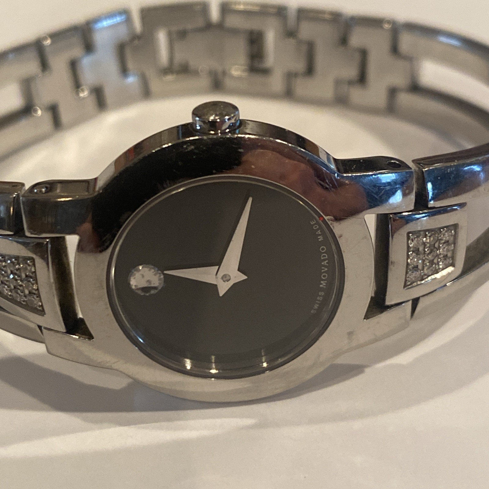 Movado Amorosa 84-E4-1842 Wrist Watch for Women, Diamonds Sapphire Crystal