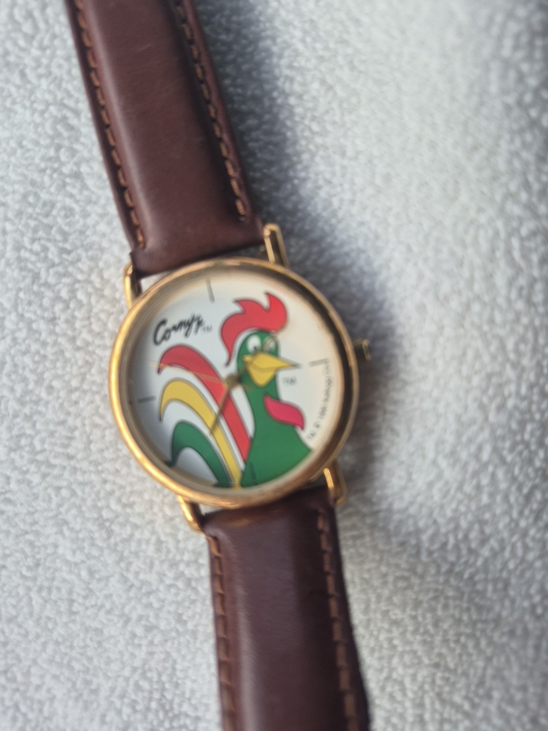 Vintage 1996 Unisex Kellogg’s Corn Flakes «Corny» Gold Tone 33mm Watch